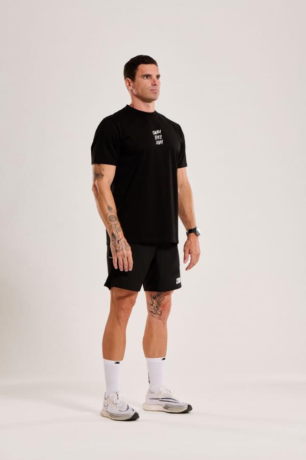 T-shirt lifestyle homme triblend swim bike run noir| Z3R0D