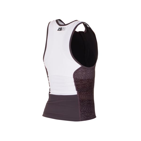 Haut de triathlon femme racer noir, gris et blanc | Z3R0D 