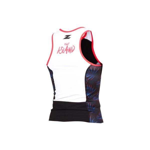 Triathlon racer black coral pink and white top for women | Z3R0D 