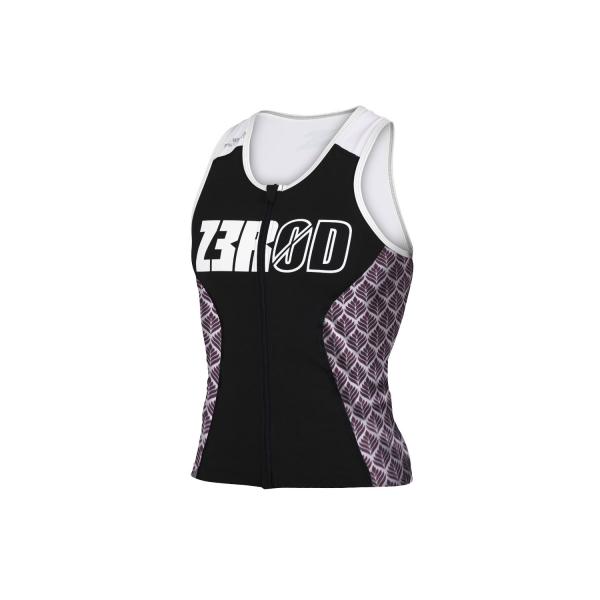 Triathlon racer black and white top for women | Z3R0D 