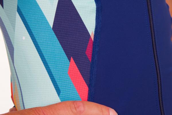 Triathlon racer blue, orange and white top for women | Z3R0D 