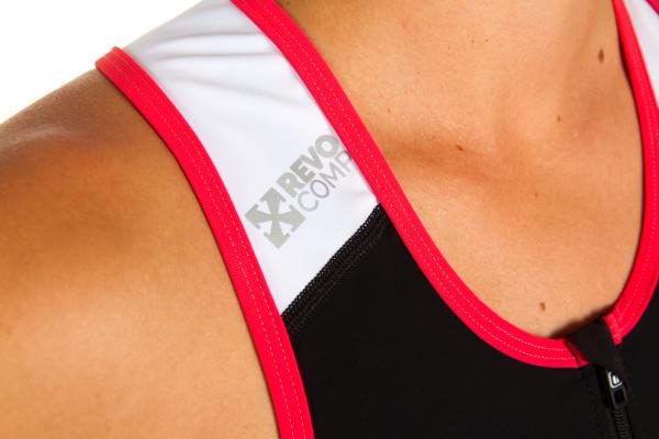 Triathlon racer black coral pink and white top for women | Z3R0D 