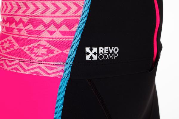 Triathlon racer black, pink, blue and white top for women | Z3R0D 