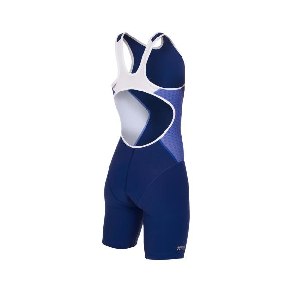 Triathlon racer dark blue and white suit for women | Z3R0D female trisuit