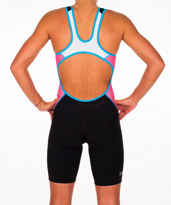 Triathlon racer black, atoll and pink suit for women | Z3R0D female trisuit