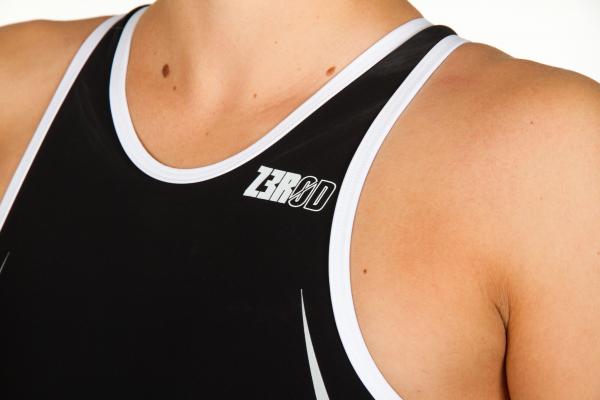 Trifonction racer femme noire, grise et blanche | Z3R0D - tenue de triathlon 