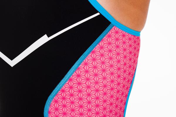 Triathlon racer black, atoll and pink suit for women | Z3R0D female trisuit