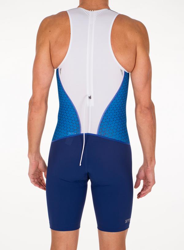 Trifonction racer homme bleu marine et blanc | Z3R0D - tenue de triathlon