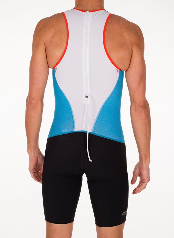 Triathlon Racer man atoll blue, orange and white trisuit | Z3R0D 