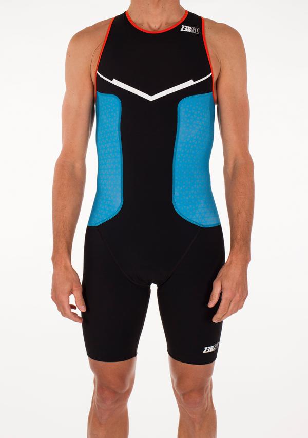 Triathlon Racer man atoll blue, orange and white trisuit | Z3R0D 