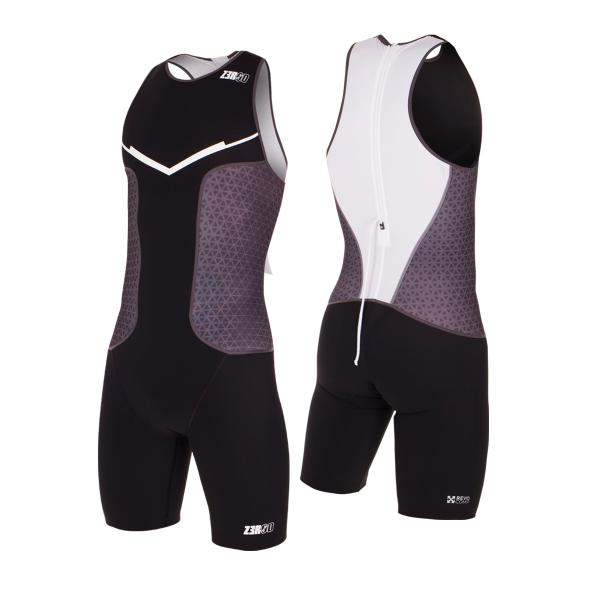 Trifonction racer homme noir, gris et blanc | Z3R0D - tenue de triathlon 