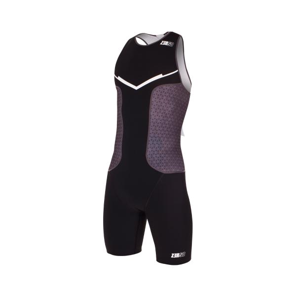 Trifonction racer homme noir, gris et blanc | Z3R0D - tenue de triathlon 