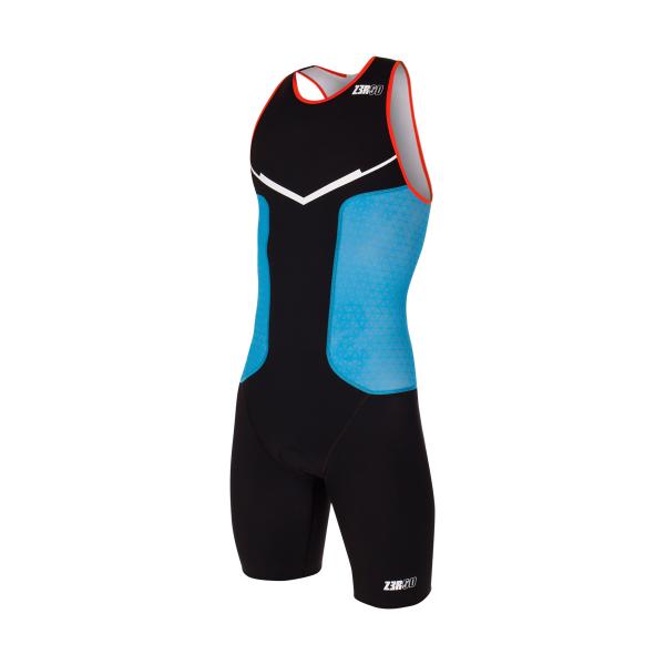 Triathlon Racer man atoll blue, orange and white trisuit | Z3R0D 
