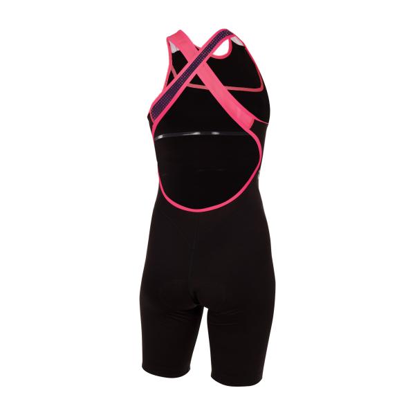 Woman start trisuit | Z3R0D black and pink female triathlon suit