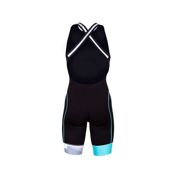 Woman start trisuit Noisy Glitch | Z3R0D black female triathlon suit