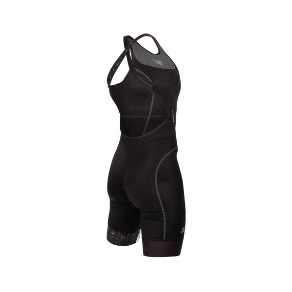 Woman start Strobolight trisuit | Z3R0D black female triathlon suit
