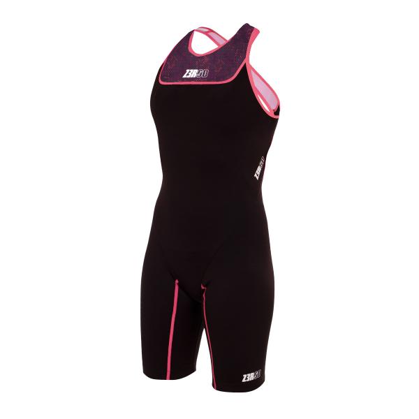 Woman start trisuit | Z3R0D black and pink female triathlon suit