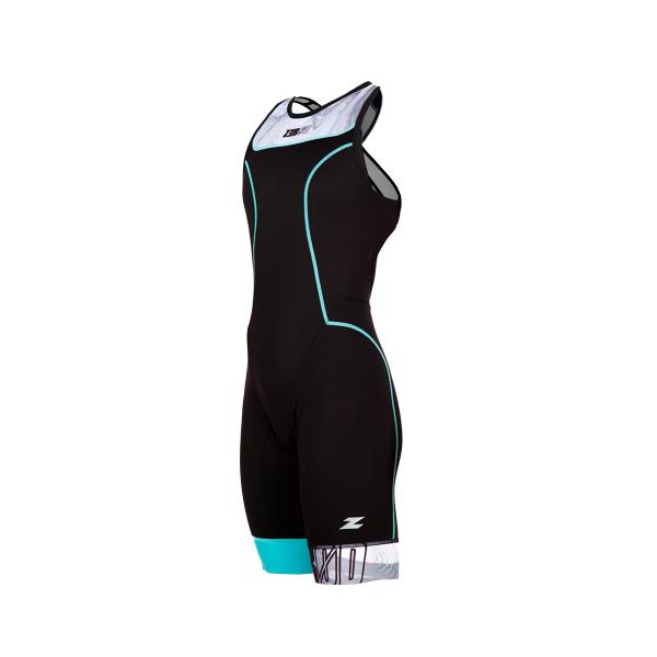 Woman start trisuit Noisy Glitch | Z3R0D black female triathlon suit