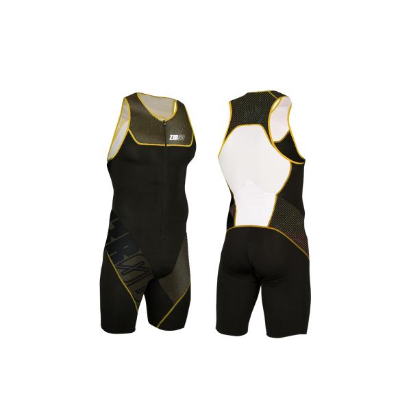 Triathlon Start man black and yellow trisuit | Z3R0D