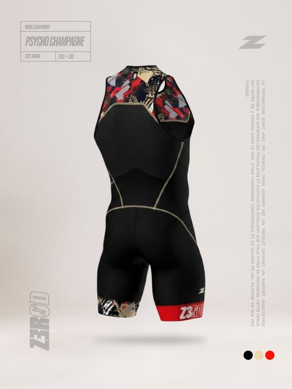 Trifonction homme Start Psycho Champagne | Z3R0D - tenue de triathlon 