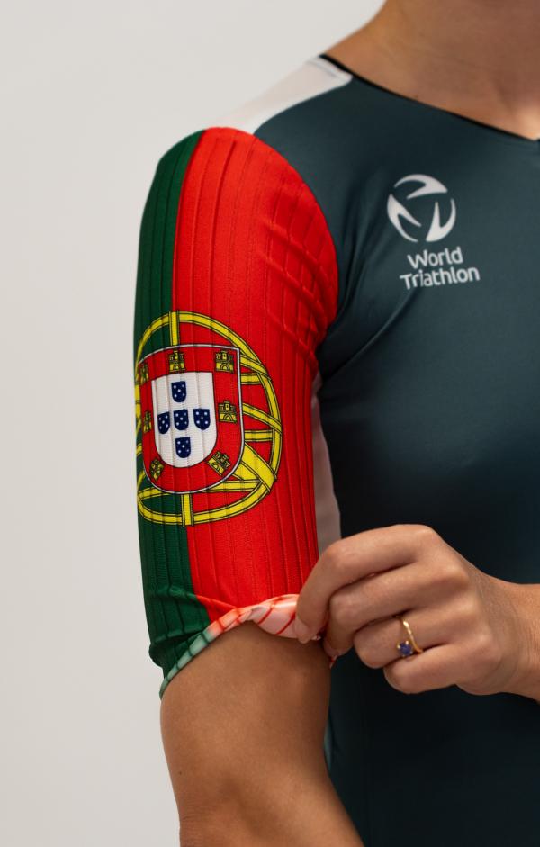 Portugal woman sleeved triathlon trisuit | Z3R0D time-trial trisuit