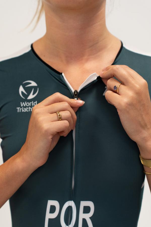 Portugal woman sleeved triathlon trisuit | Z3R0D time-trial trisuit