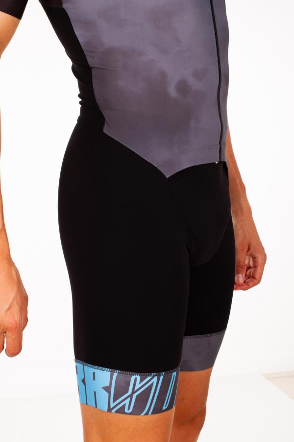 Triathlon racer atoll dark shadows man ttSUIT | Z3R0D - triathlon sleeved grey and atoll trisuit 