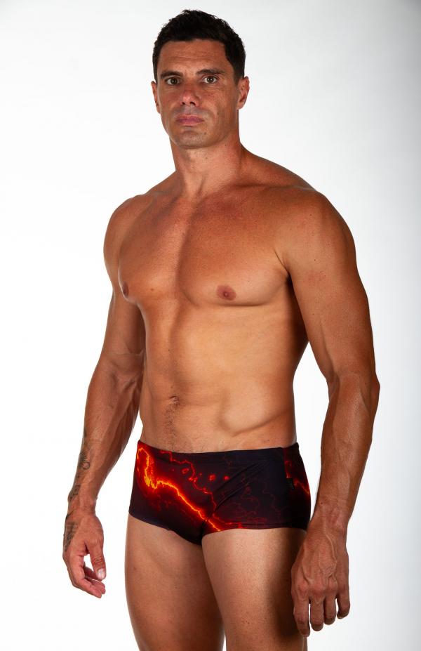 Man black and grey swim trunks | Z3R0D