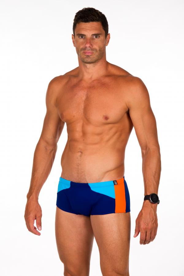 Trunks natation homme bleu marine, atoll, orange | Z3R0D 