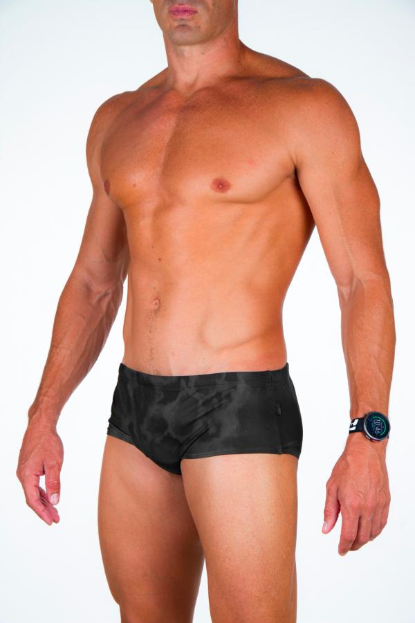 Man black and grey swim trunks | Z3R0D