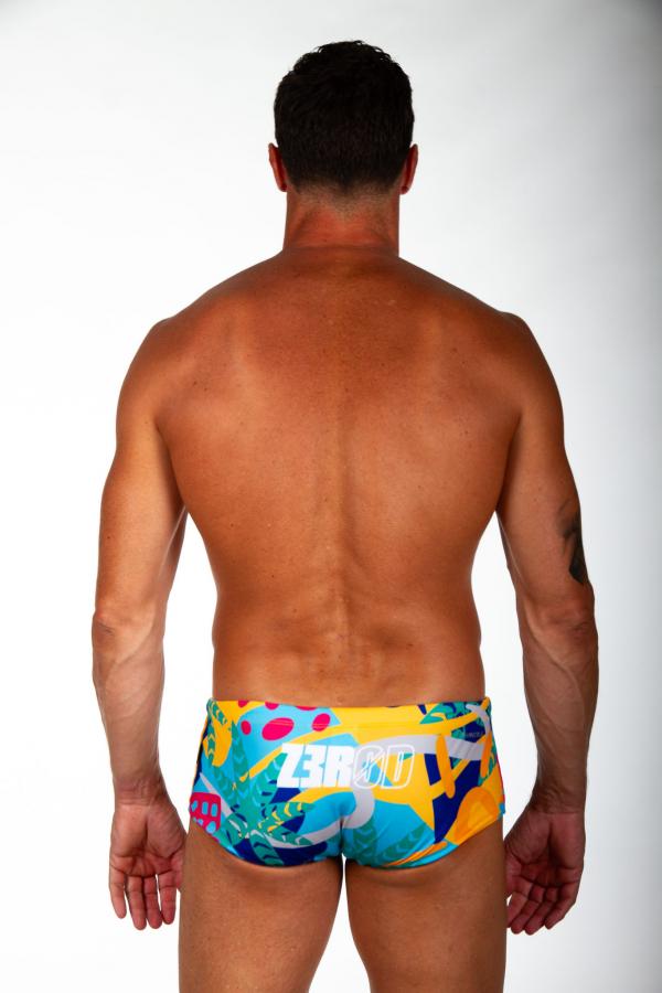 Man black and grey swim trunks | Z3R0D