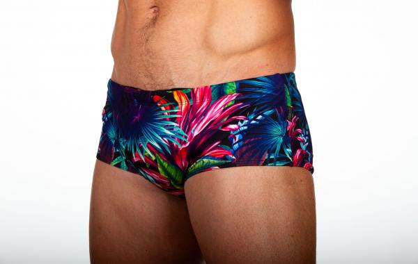 Man black and grey swim trunks | Z3R0D