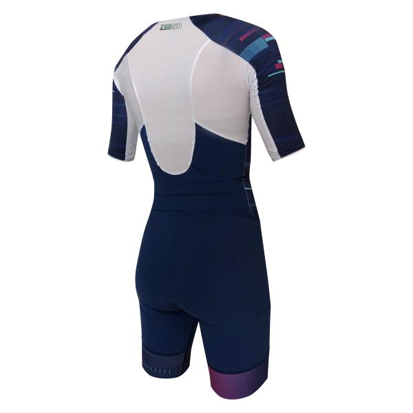 Trifonction à manches ttSUIT racer femme Revolution Blue | Z3R0D - tenue de triathlon