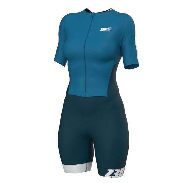 Racer woman triathlon ttSUIT - Z3R0D sleeved trisuit Deep Ocean