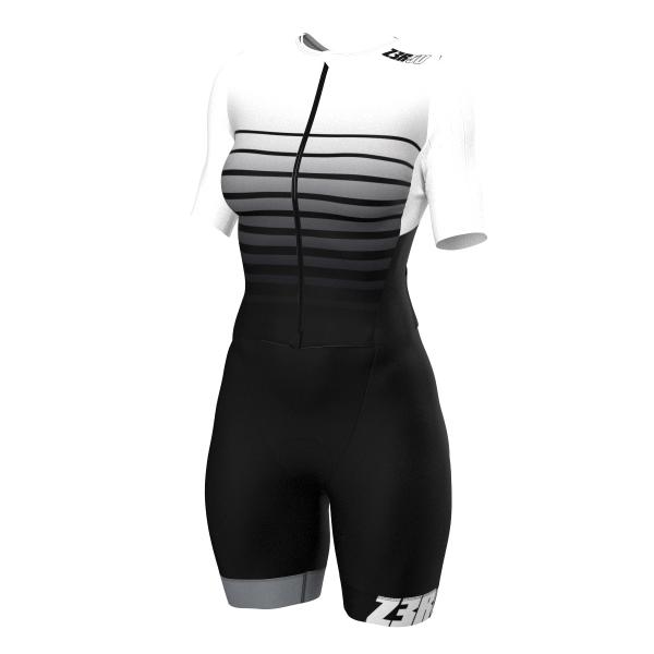 Racer woman triathlon ttSUIT - Z3R0D sleeved trisuit Faded Mariniere