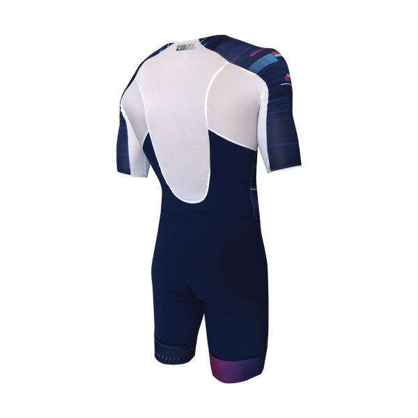 Triathlon racer man ttSUIT | Z3R0D - triathlon sleeved revolution blue trisuit 