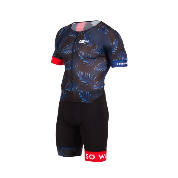 Triathlon racer man ttSUIT | Z3R0D - triathlon sleeved The Island trisuit 