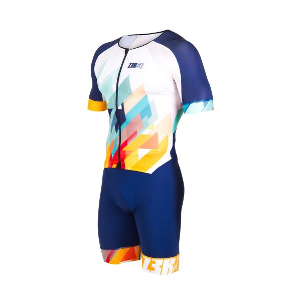 Triathlon racer man ttSUIT | Z3R0D - triathlon sleeved Kubik Block trisuit 