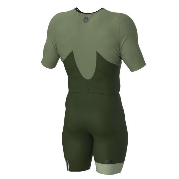 Triathlon racer man ttSUIT | Z3R0D - triathlon sleeved Cedar Green trisuit 