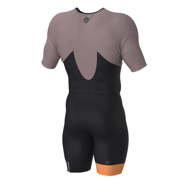 Triathlon racer man ttSUIT | Z3R0D - triathlon sleeved Cinder Grey trisuit 