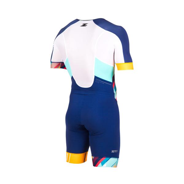 Triathlon racer man ttSUIT | Z3R0D - triathlon sleeved Kubik Block trisuit 