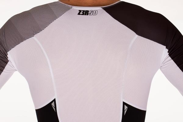 Triathlon racer man ttSUIT | Z3R0D - triathlon sleeved black, grey and white trisuit 