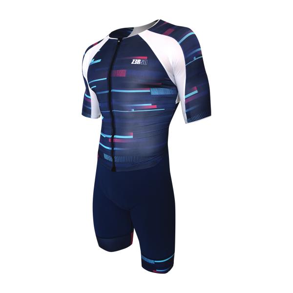Triathlon racer man ttSUIT | Z3R0D - triathlon sleeved revolution blue trisuit 