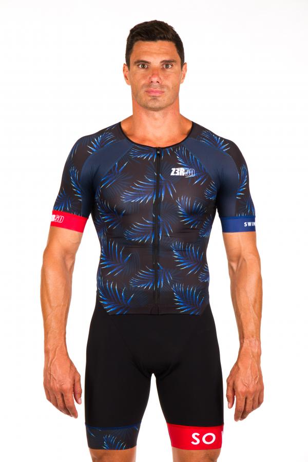 Triathlon racer man ttSUIT | Z3R0D - triathlon sleeved The Island trisuit 