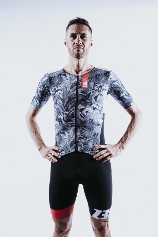 Triathlon racer man ttSUIT | Z3R0D - triathlon sleeved Tropadelic trisuit 