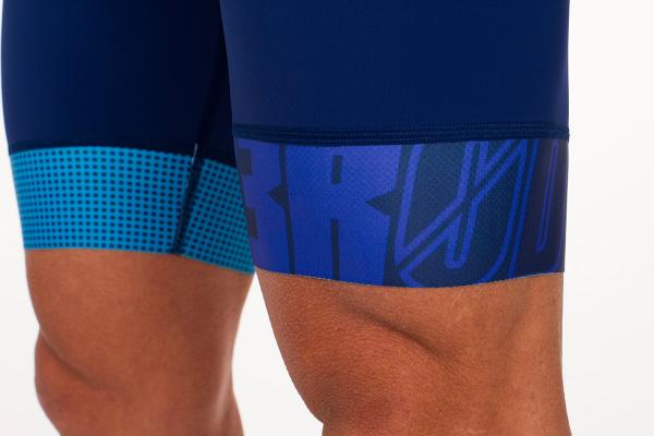 Triathlon racer man ttSUIT | Z3R0D - triathlon sleeved dark blue and atoll trisuit 