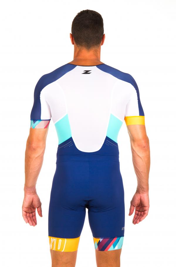 Triathlon racer man ttSUIT | Z3R0D - triathlon sleeved Kubik Block trisuit 