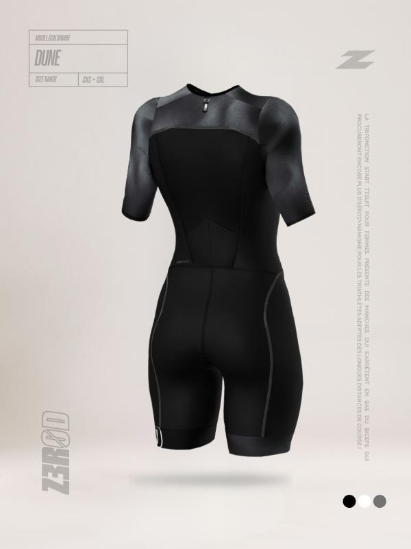 Trifonction femme Start noire Dune| Z3R0D - tenue de triathlon 