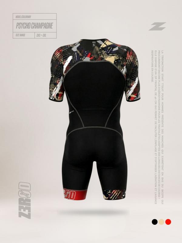 Trifonction homme Start noire Psycho Champagne | Z3R0D - tenue de triathlon 