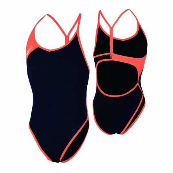 One piece women swimsuit - Dark blue orange ZEROD